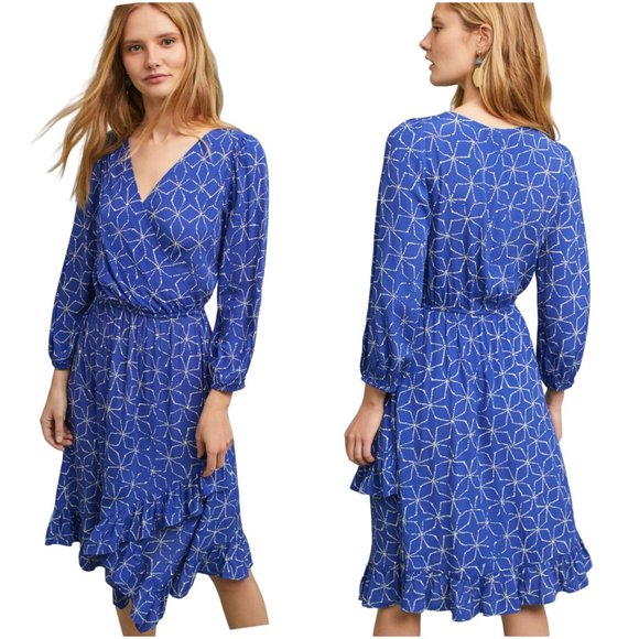 Anthropologie Dresses & Skirts - Anthropologie Aleah Dress L large Plenty by Tracy Reese blue star print